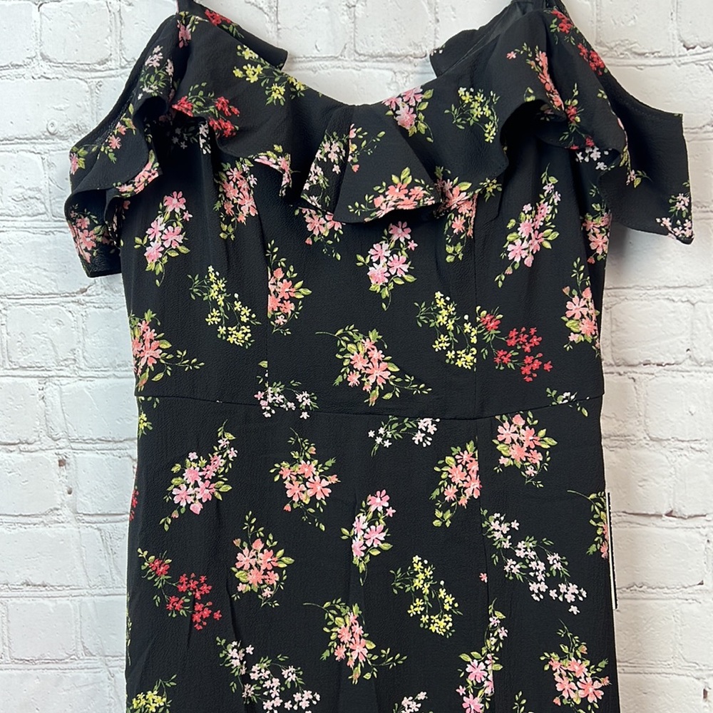 B Darlin Black Floral Off Shoulder Maxi Dress Juniors Size 5/6 Homecoming HOCO - Picture 6 of 8